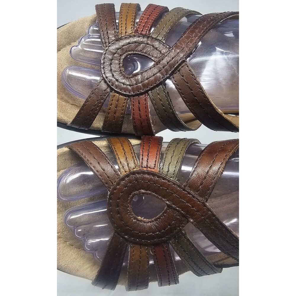 Earth Spirit Carlisle Brown Leather Sandal Sz 7.5 Open Toe Gelron 2000 Classic - Picture 2 of 12